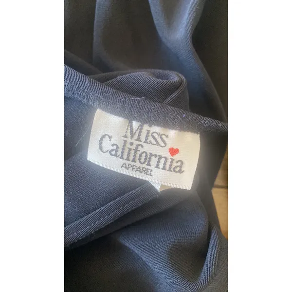 Miss California Mesh Cutout Midi Dress Womens Size M Black Vintage Y2K - Image 7