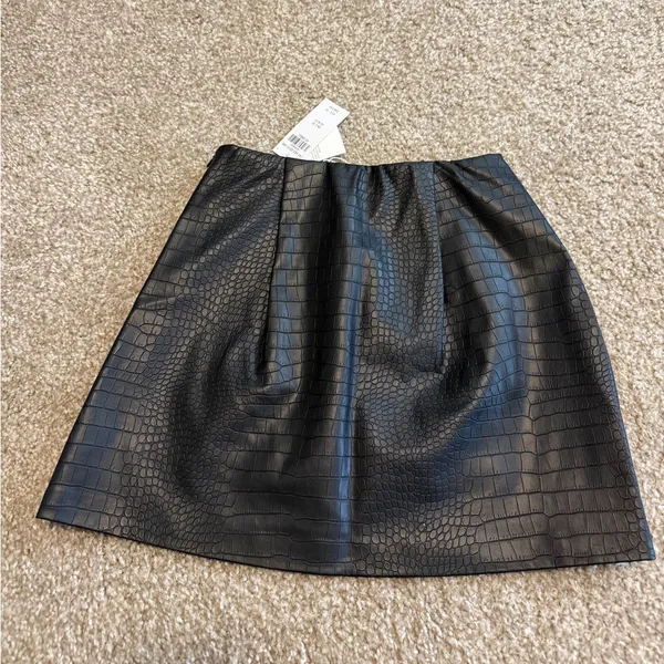 Abercrombie Faux Croc Mini Skort- Black - Image 3