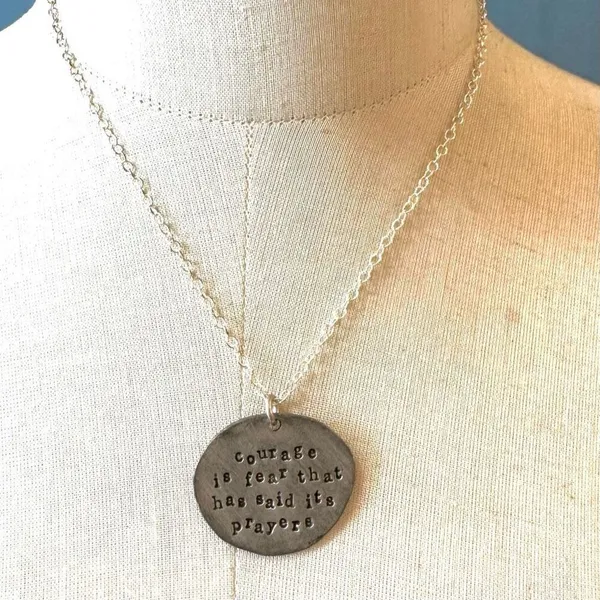 Tvp Courage is Fear That Has Said its Prayers Pewter pendant necklace - Image 2