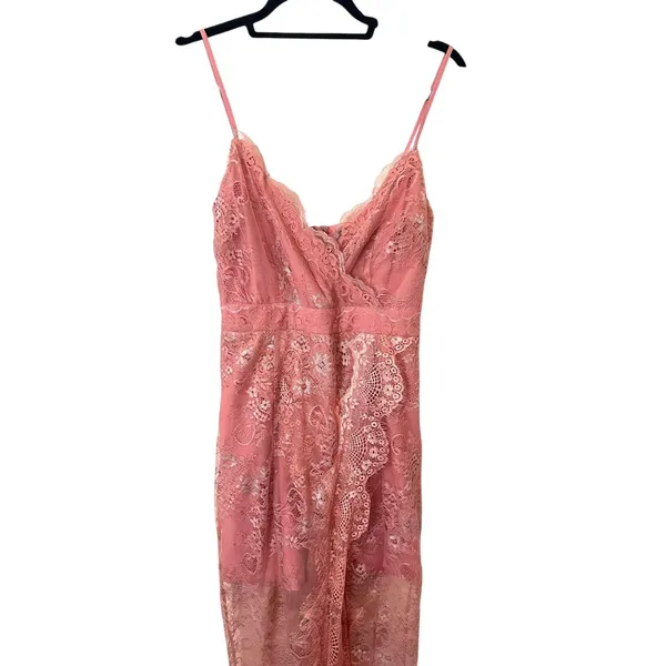 MAJORELLE Paisley Lace Floral‎ Maxi Dress Pink Small - Image 5