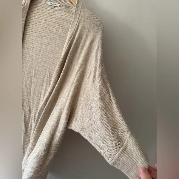 Madewell Seabank‎ Open Front Knit Cardigan Sweater Oatmeal Beige - Image 4