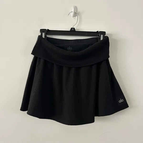 Alo Yoga Doubles Only Knit Black Athletic Tennis Skirt Size S - Image 5