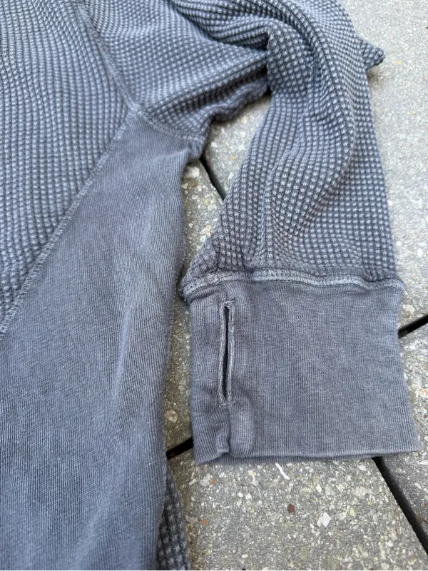 OFFLINE by Aerie Oversized Thermal Waffle Sweatshirt Gray M - Image 8