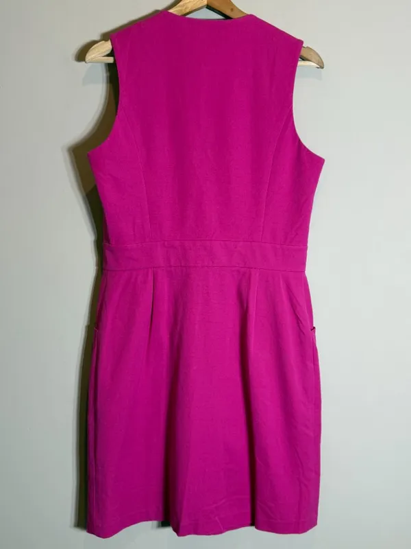 J. McLaughlin Hudson Front Zip Bi-Stretch Sheath Dress Women's 8 Pink Formal NWT - Image 9