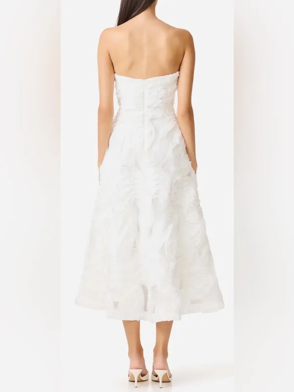 NEW Elliatt Asha 3-D Lace Strapless midi white dress sz XXL - Image 2