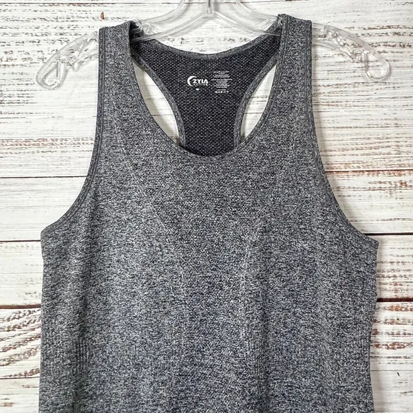 Zyia Active Gray Fog Copper Charged Racerback Tank, EUC, Size Medium - Image 5