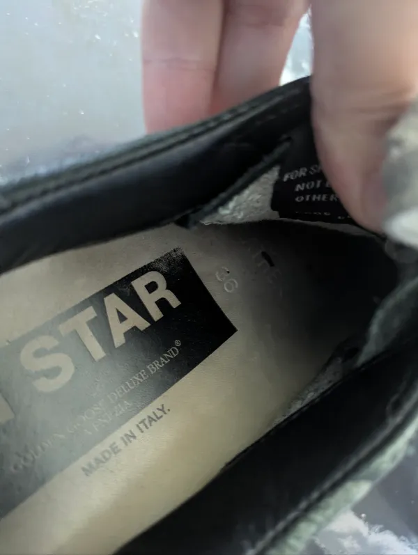 Golden Goose Deluxe Brand Hi Star Black Leather Low Top Sneakers Size 36 - Image 10