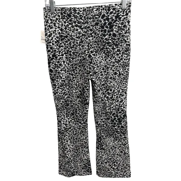Maeve The Margot Kick Flare Cropped Pants Women’s X-Small Black White Floral - Image 3