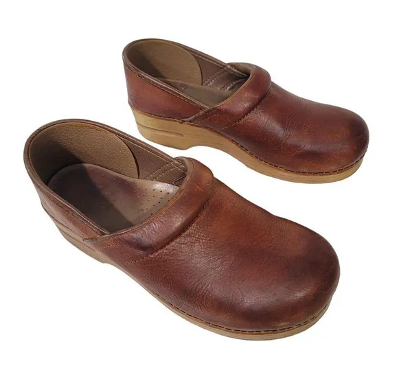 DANSKO Antique Brown Oiled Leather Clogs Size 40 US 9.5-10 - Image 11