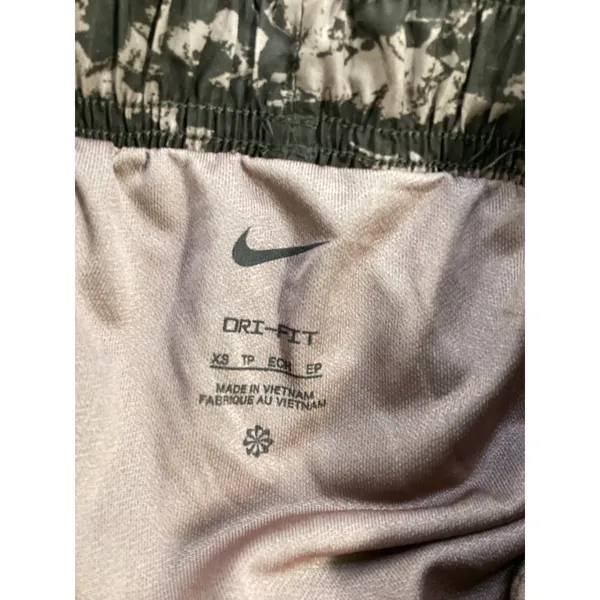 Nike DriFIT Womens XS Running Shorts Mauve Brown Abstract Print Athletic Workout - Image 3