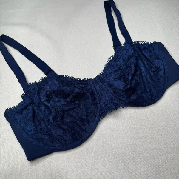 Soma Embraceable Lace Balconette Bra Navy Blue 38DD - Image 4