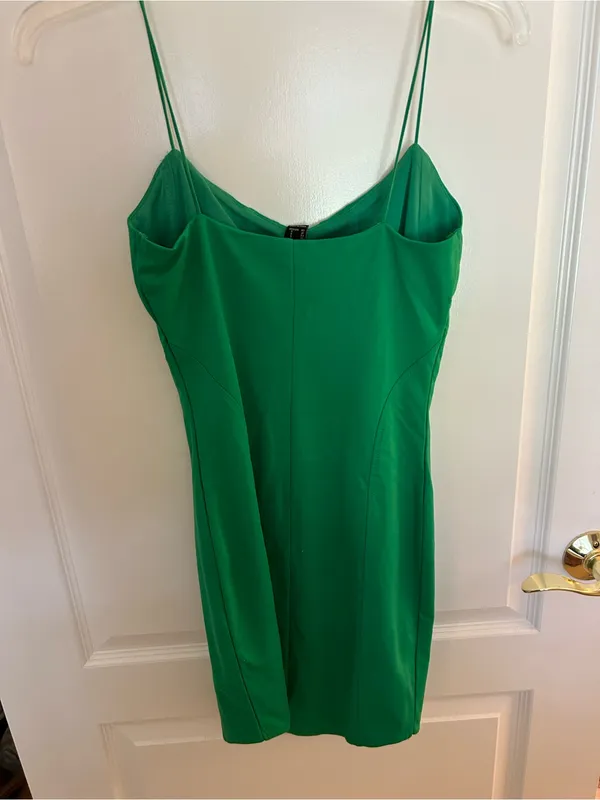 Forever 21 Emerald Green Spaghetti Strap Sheath Dress - Image 2