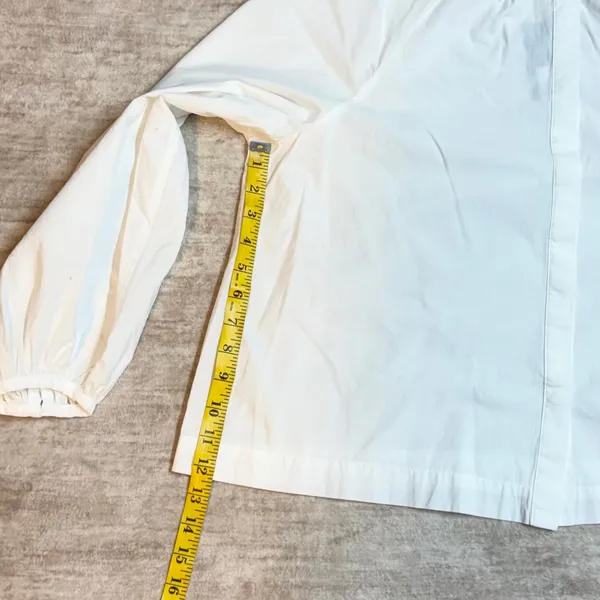 Universal Threads Women’s Large White Cotton Long Sleeve Blouse Top Office New - Image 3