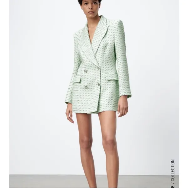 Zara Tweed Green Blazer - Image 4