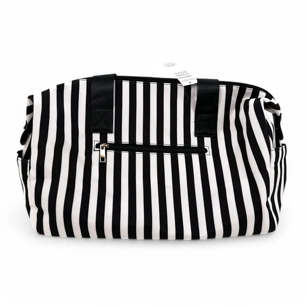 Alice + Olivia Duffle Bag Black and White Positano Stripe Weekender Tote - Image 2