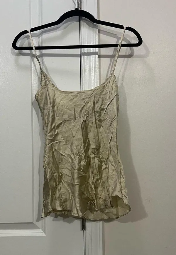 Wilfred Tan Satin Tank Top Size Medium - Image 4