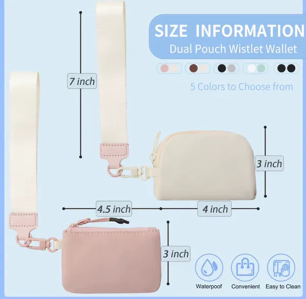 GlowByRose Blush Pink & Off-White Wallet Keychain Set - Image 3
