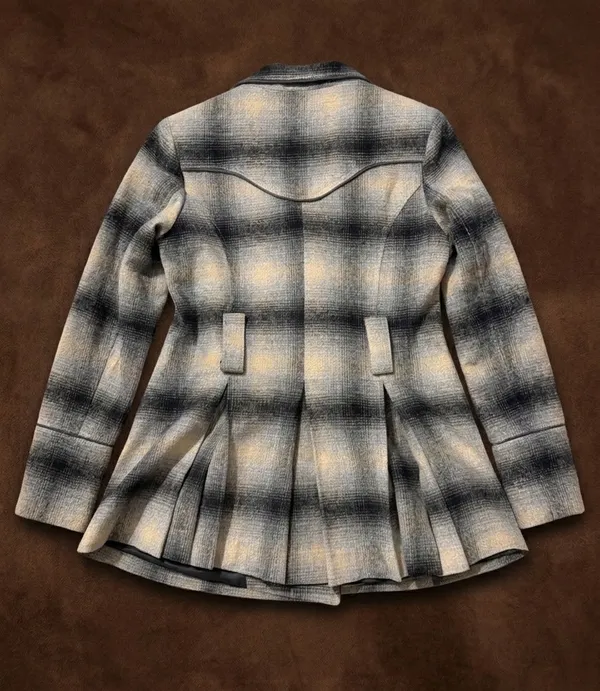 Stetson Women’s Western Plaid Double Breasted Wool Blend Jacket S - Image 11