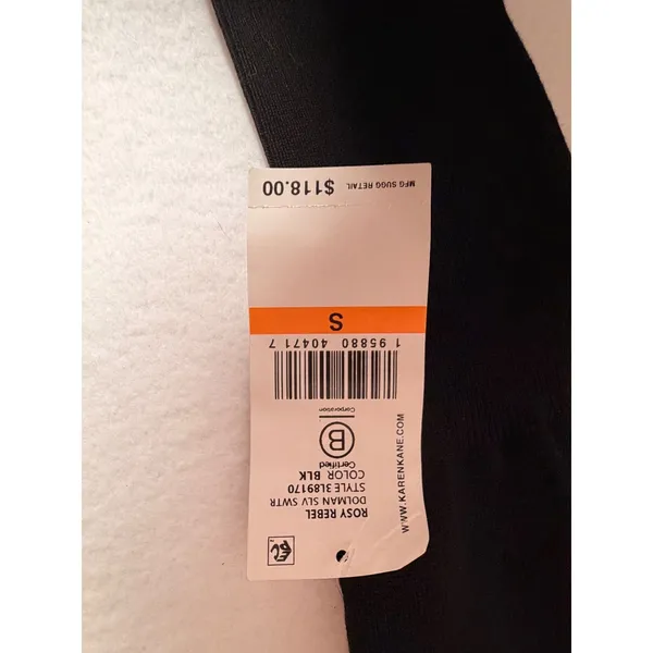 NWT Karen Kane Black Rosy Rebel Dolman Sleeve Sweater Sz S Relaxed Fit Crew Neck - Image 9