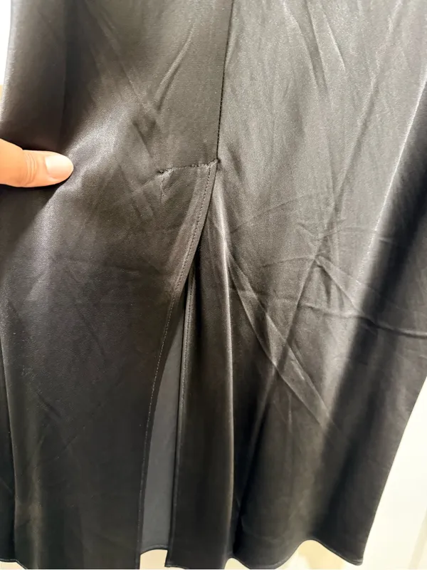 NWOT J. Crew Black New Gwyneth Slip Skirt in Viscose Charmeuse, size L - Image 6