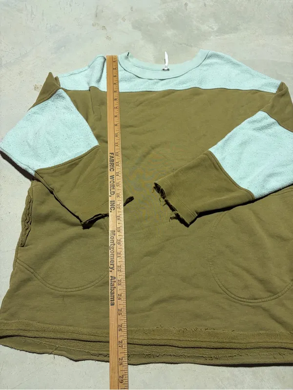 Free people jordan colorblock Two-Tone Olive & mint Pullover Sweater XS - Image 6