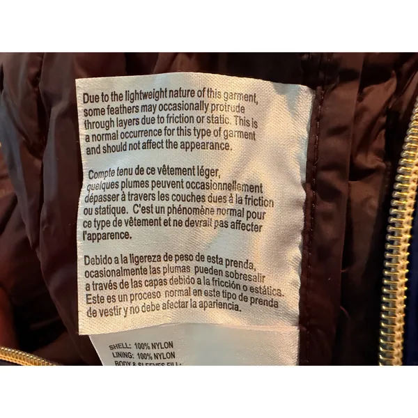 Michael Michael Kors Navy Blue Packable Down Puffer Jacket Gold Small Gorpcore - Image 6