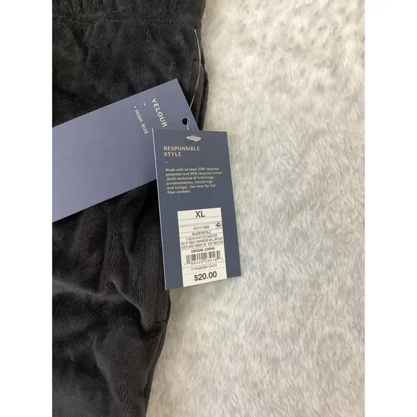 Leisure Studio Womens Black Velour High-Rise Shorts NWT XL PR79LZ - Image 3