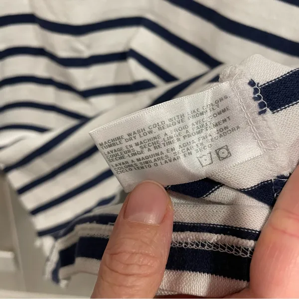 Cute AG Jeans white navy cotton stripe boat neck top nautical coastal cool - Image 6