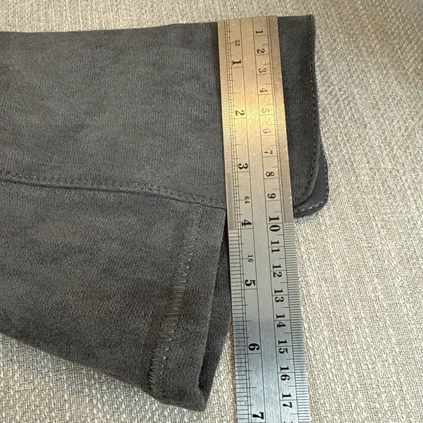 Grey faux Suede Over the Knee Boots Block Heel OTK Charcoal Long Tall Boots 9 - Image 11