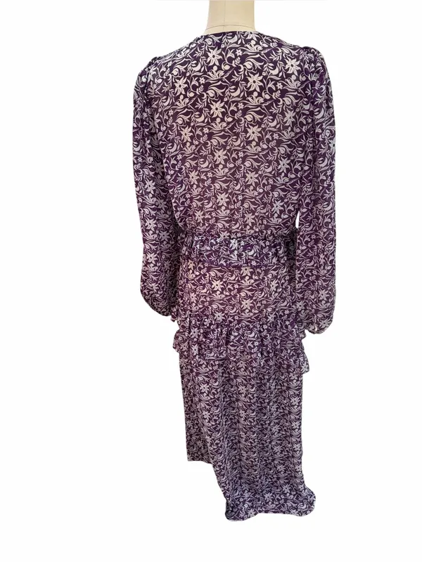 Maje Ronirique Maxi Dress Women's Purple midi‎ dress unicorn floral XL - Image 4