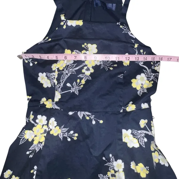 RACHEL Rachel Roy Womens Paulette Dress Fit‎ & Flare Navy Blue Floral Size 4 - Image 7