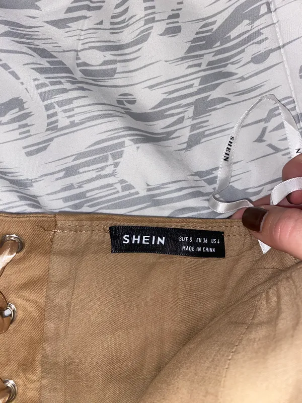 SheIn Tan Lace Up Corset Top - Image 4