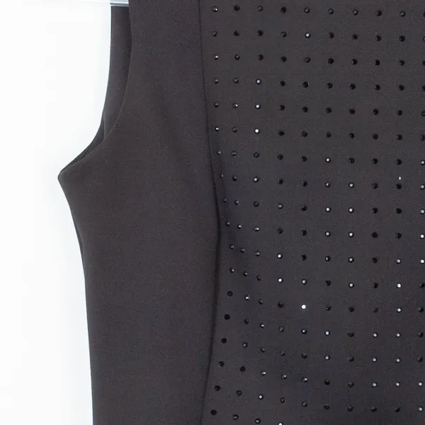 Karl Lagerfeld Black Embellished‎ Sleeveless Midi Sheath Dress Size 4 - Image 3