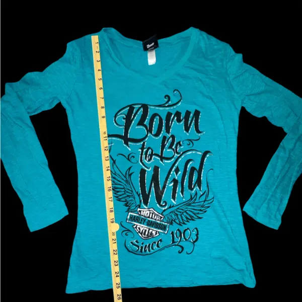 Harley Davidson Born to be Wild Long Sleeve Tee Size Lg Biker Denney’s HD - Image 9