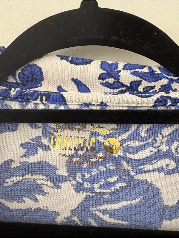 Lilly Pulitzer Luxletic Frida Coconut Long Sleeve Polo Medium - Image 4