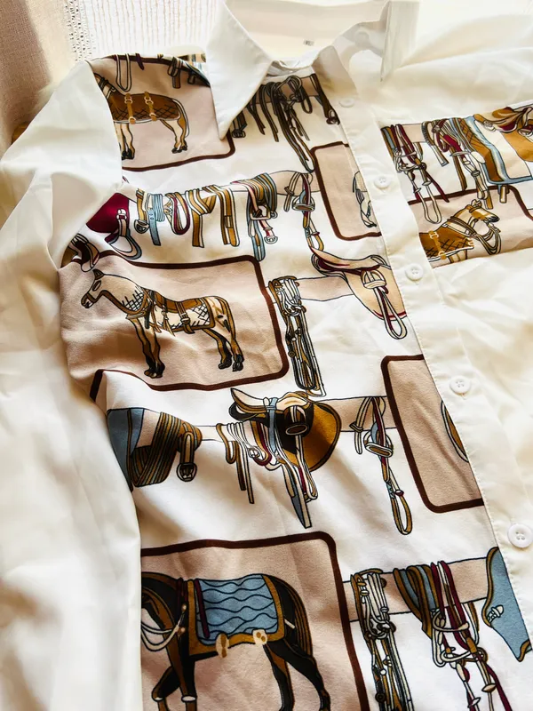 Equestrian Blouse White Size XL - Image 5