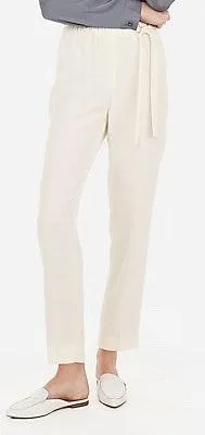 Express High Waisted Paperbag Belt Mom Pants - Image 3