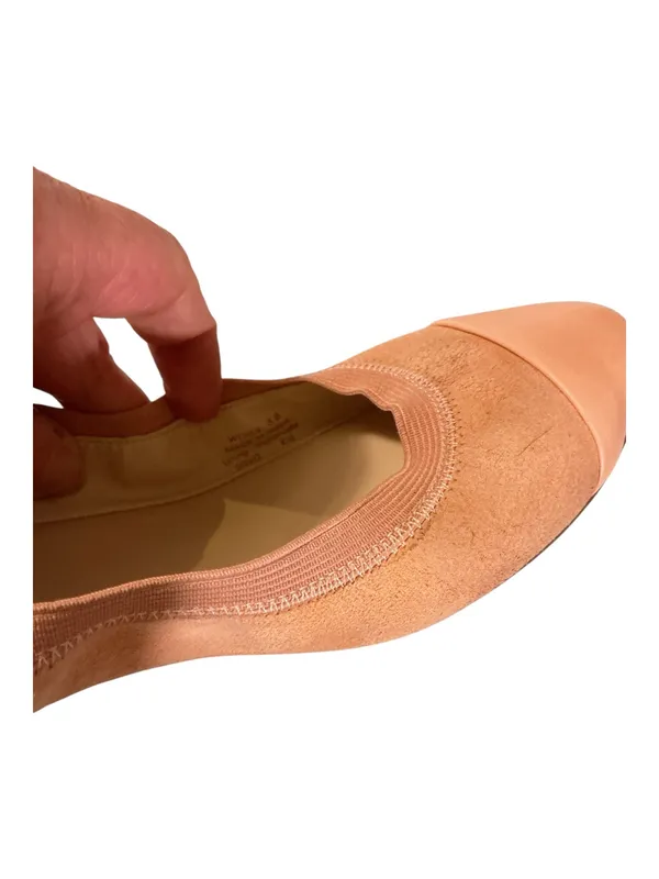 Cole Haan Elbridge Pink Suede Cap Toe Elastic Ballet Flats - Size 8 Bn - Image 4