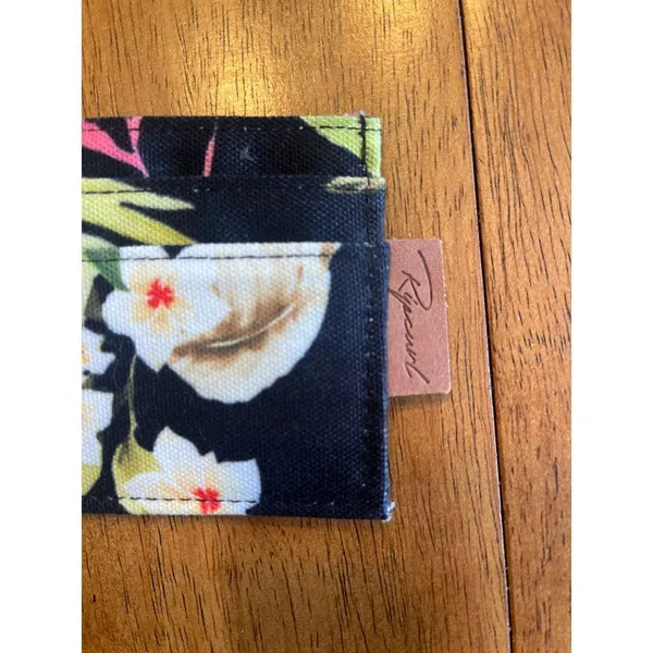 Rip Curl Tropical‎ Floral Card Holder Wallet Black Hawaiian Print Mini Wallet - Image 6