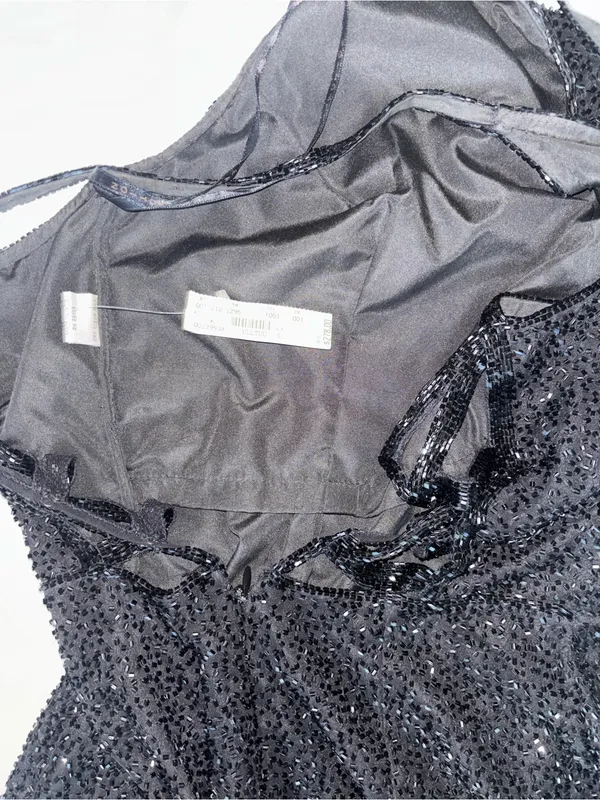 Black Beaded Evening Gown Formal Dress Size Small NWT retails $278 - Image 7