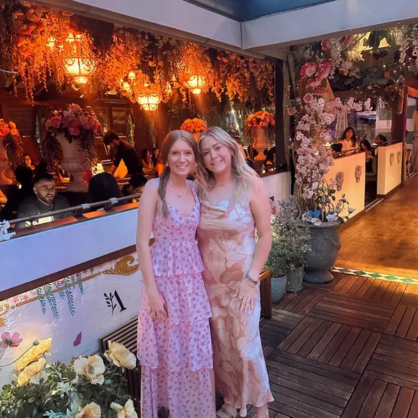 Dress Forum Peach & Cream Botanical Slip Midi Dress - Image 3