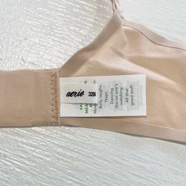 Aerie New SMOOTHEZ Mesh Unlined Underwire Balconette Bra Sands Size 32B - Image 15