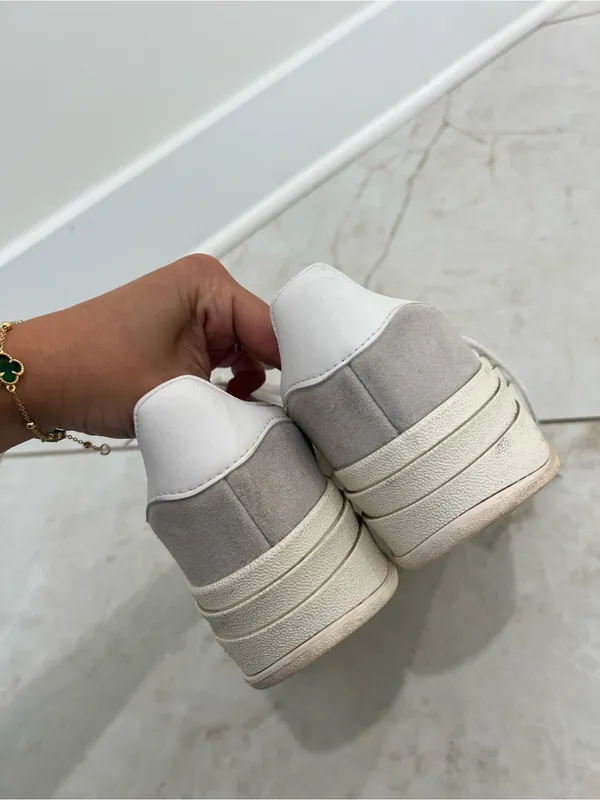 Adidas Grey Two / Cloud White / Core White Gazelle Bold Sneakers Size 6 US $120 - Image 4