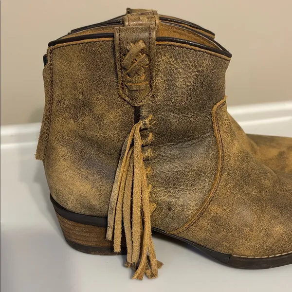 Very Volatile‎ Lookout Fringe Leather Ankle Boots Size 7.5 - Image 8