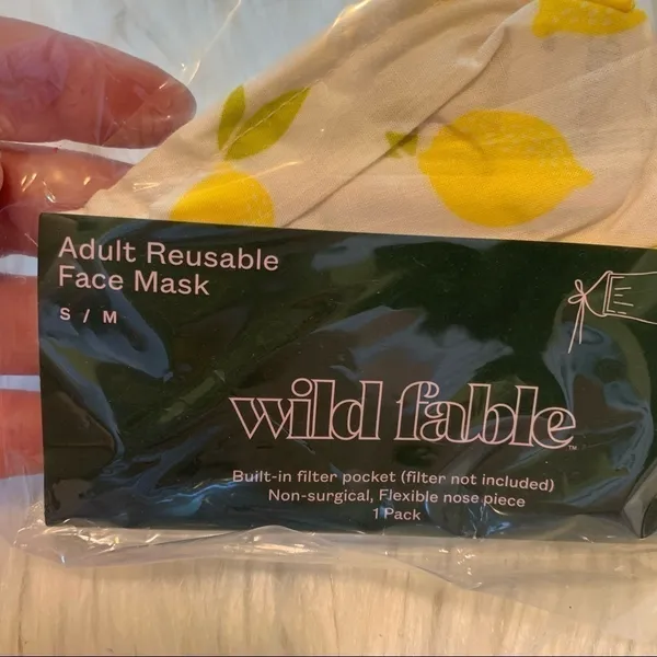 Wild Fable Size Small/Medium Fabric Mask Lemon Print Interchangeable Ties Cotton - Image 4