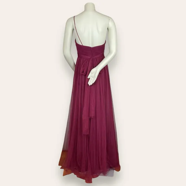 Jenny Yoo‎ Formal Dress Prom Tulle Bridesmaid Size 4 Wine Hollywood Gown Classic - Image 3