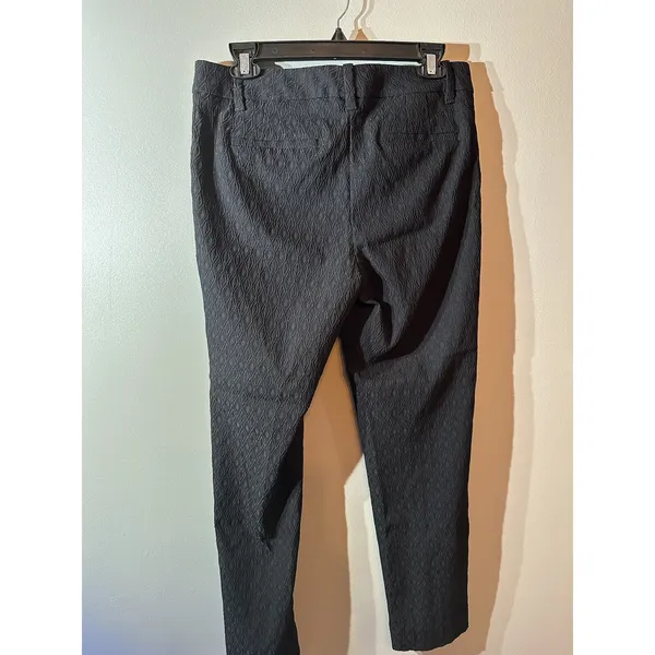 White House Black Market Size 8 Black‎ Textured Dress Pants - Image 2