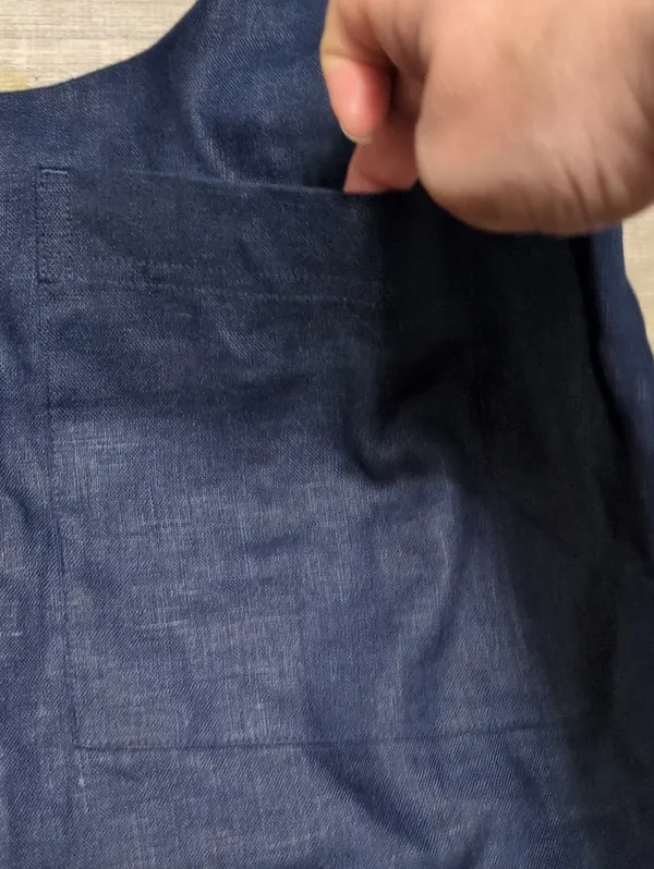 Banana Republic Navy Blue Linen Dress With Pockets Size Small - Image 3