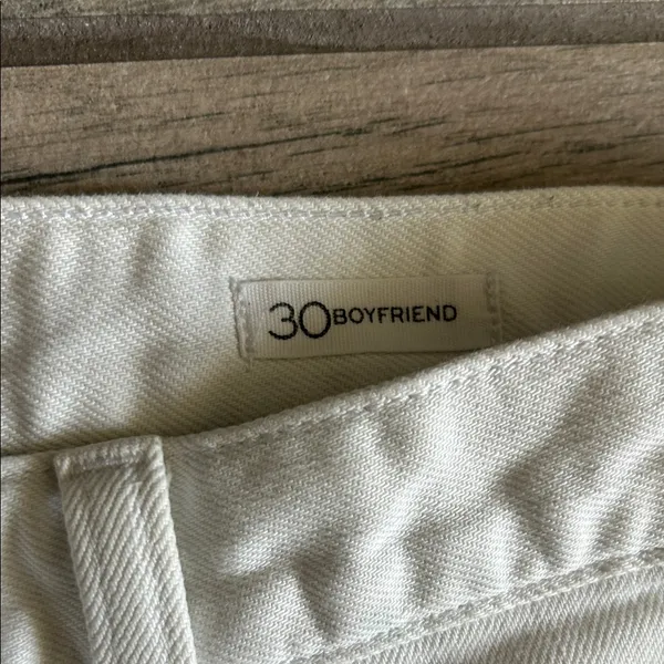 Banana Republic White Distressed Boyfriend Jeans - Image 3