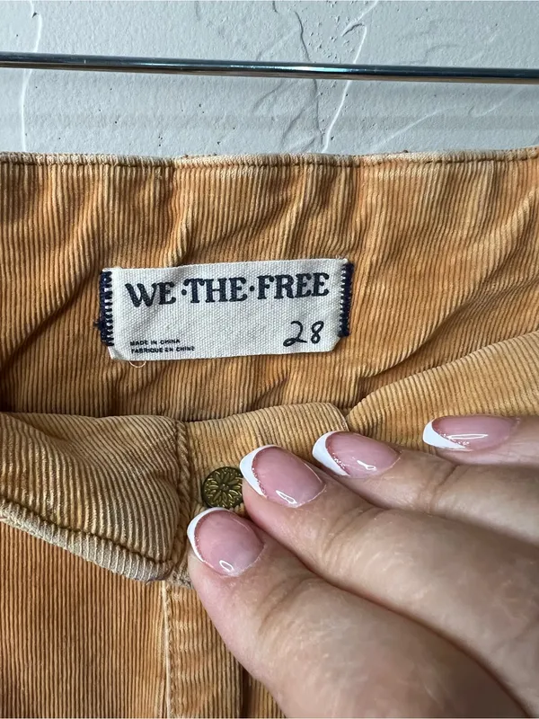 We The Free People Jayde Corduroy Flare High Rise Ginger Spice Yellow Pants - Image 4